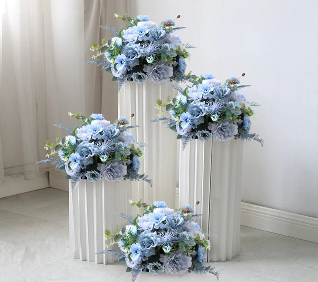 Baby Blue Flower Ball Wedding Flower Arrangement Table Centerpiece