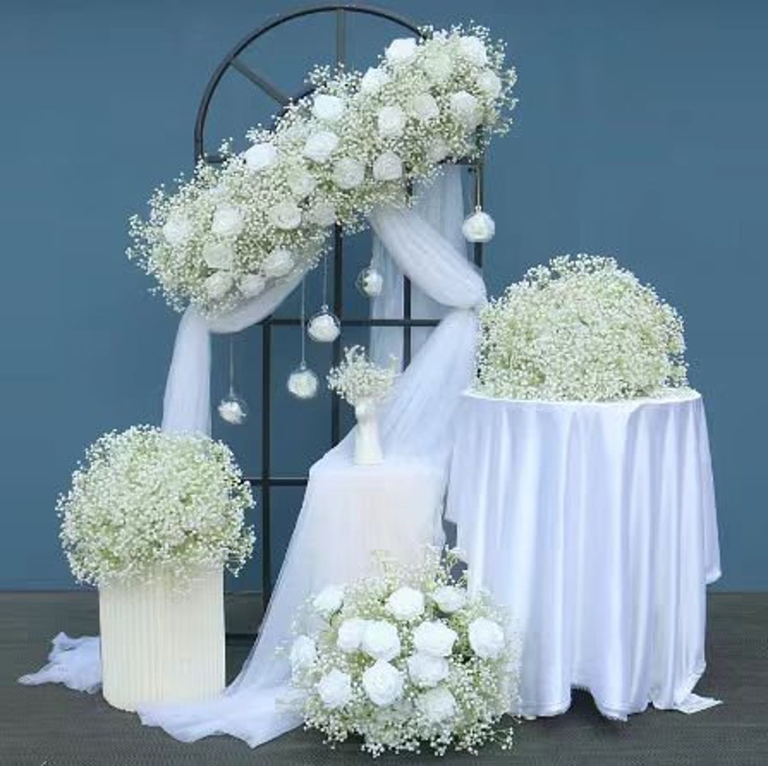 Baby Breath Flower Runner Baby Breath Flower Ball Wedding Banquet White