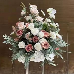 Table Flower Ball Rose Flower Ball Flower Arrangement Table Centerpiece Artificial Flower Ball Table Road Lead Flower Ball Wedding Reception