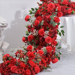 White Rose Flower Garland,wedding Reception Table Runner,table ...