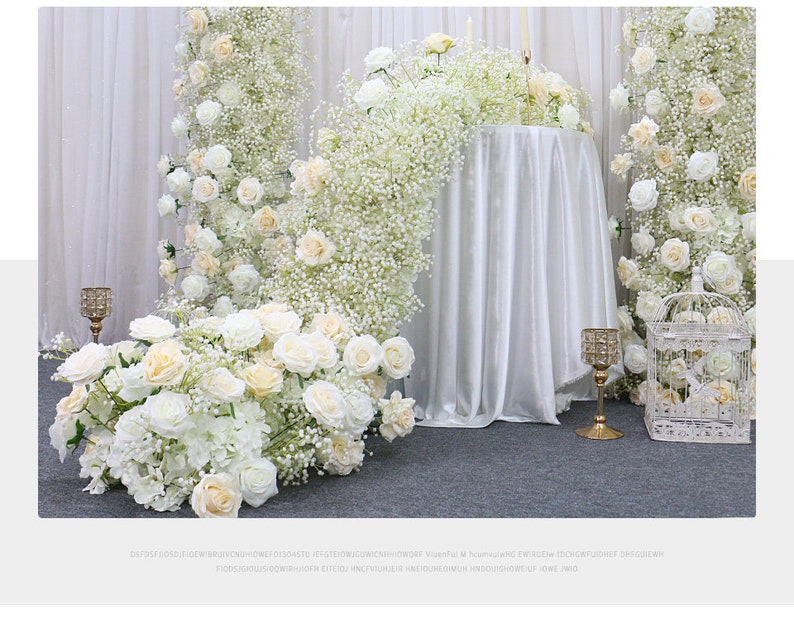 Babysbreath Wedding Flower Garland,Gypsophila Garland,Wedding Reception Table Runner,Floral Garland,Flower Arch,Table Runner B