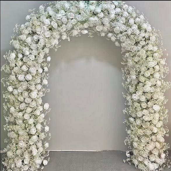 White Rose Baby Breath Arch Flower Garland Flower Wedding Backdrop Flower Archway Wedding Flower Arrangement Arch Flower Wedding Party Decor