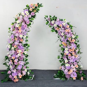 Purple Rose Peony Flower Arch,Flower Wedding Backdrop,Purple Flower Archway,Wedding Flower Arrangement Arch Flower,Wedding Pillar Flowers