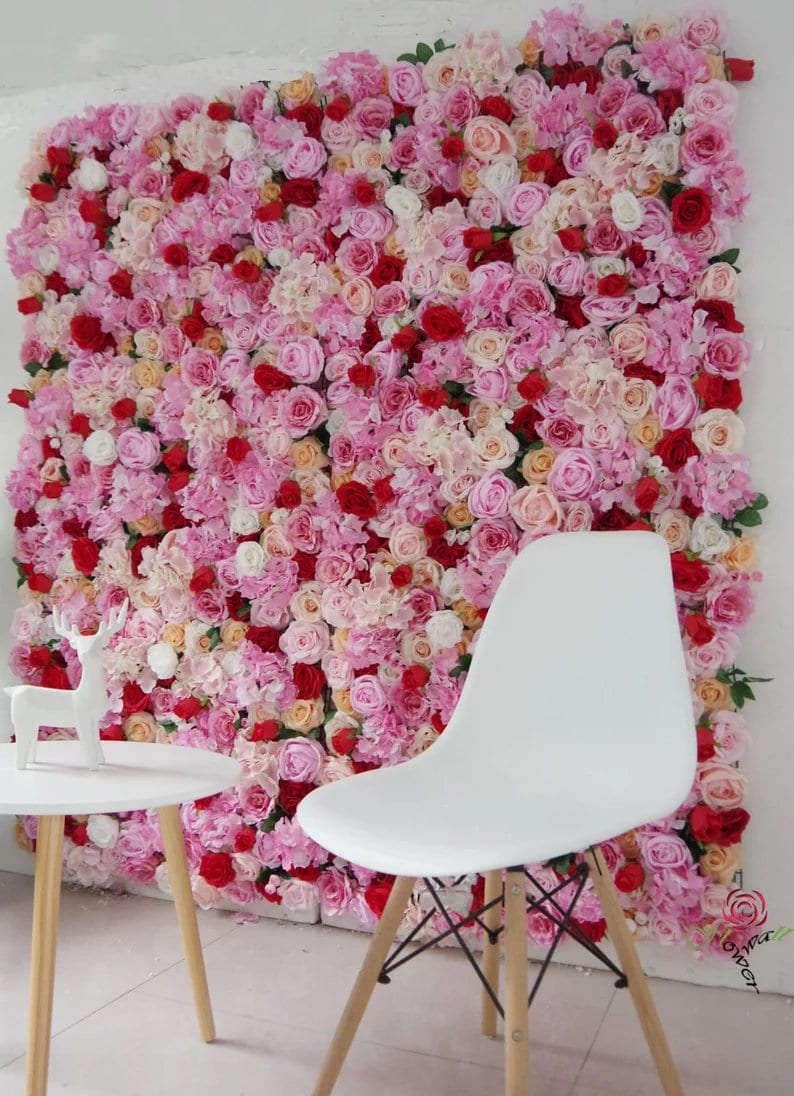 Red Rose Flower Wall Backdrop Artificial Flower Wall for Etsy