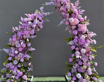 Lavender Rose Flower Archway Wedding Backdrop Flower Archway Wedding Flower Arrangement Stage Outdoor Party Event Decor