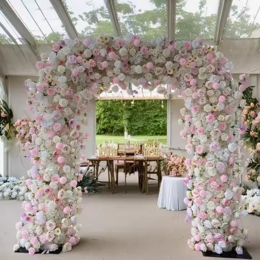 Pink Roses Arch Artificial Rose Flower Arch Wedding Arch Flowers Pink Rose Flower ...