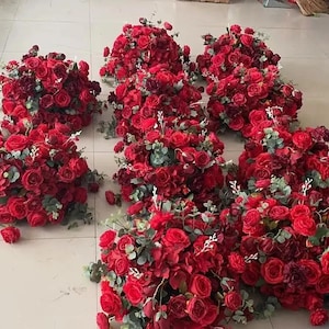 Red Rose Flower Ball Wedding Florals for Tables Wedding Table Centerpieces Rose Flower Ball Flower Ball Centrepieces Wedding Party Decor