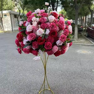 Artificial Hot Pink Rose Flower Ball Wedding Banquet Wedding Centerpieces Table Flower Ball Table Centrepieces Wedding Party Decor