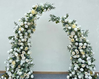 White Rose Flower Archway For Wedding Backdrop Flower Archway Wedding Flower Arrangement Arch Flower Outdoor Party Event Decor Custom Flower