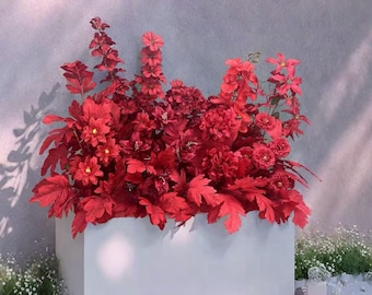 Red Silk Flower Garland, Wedding Archway Decor