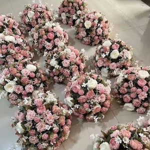 Hot Pink Rose Flower Ball Wedding Arrangement Table Centerpiece Artificial Flower Ball Table Flower Ball Large Wedding Centerpiece