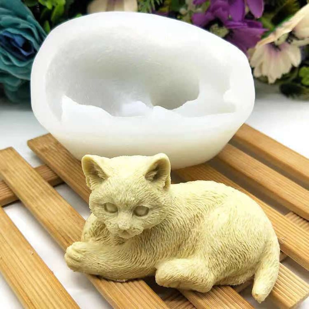 Cat Mold Handmade Candle Mold Silicone Mold Plaster Mold Sugar Etsy