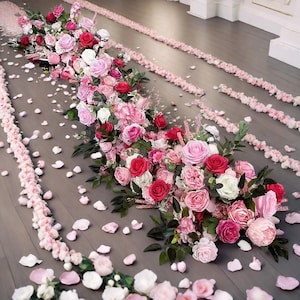 Centro de mesa floral para casamento, arranjos florais para mesa de namorados, centro de mesa para casamento, arranjos em arco, decoração para corredor de flores para festas em casa