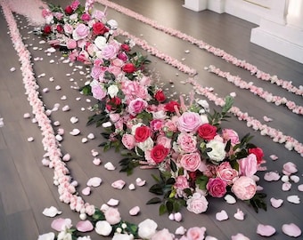 Wedding Flower Centerpiece,Sweetheart Table Floral,Wedding Table Centerpiece,Grounded Arch Arrangements,Home Party Flower Aisle Decor