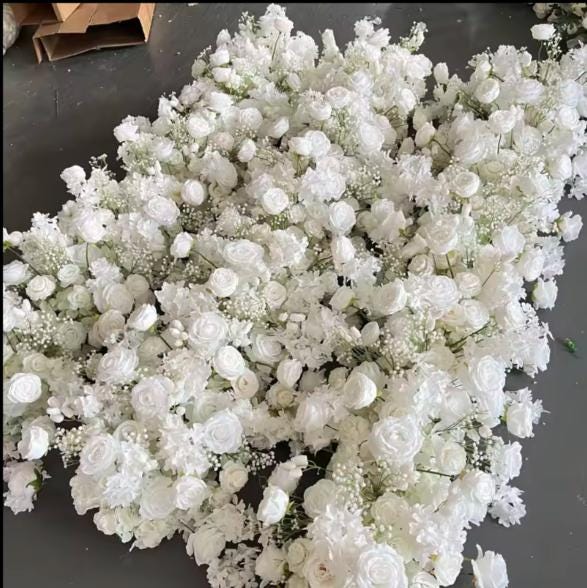 White Flower Garland,Table Runner,Floral Flower Runner,Swag Flower Arch,Wedding Flower Arrangement,Table Centerpiece,Engagement Party Decor