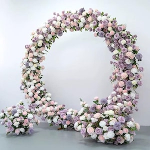 Purple White Flower Arch Flowers,Wedding Archway Flower,Wedding Floral Arrangement,Flower Arch For Door,Wedding Events  Backdrop Decoration