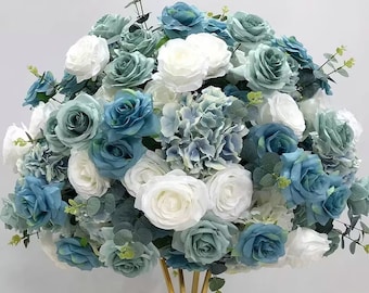 Blue Flower Ball Artificial Flower Ball Table Centrepieces Flower Runner Ceiling Decor Custom Size Flower Ball