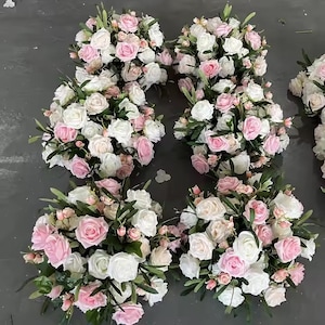 Light Pink Rose Flower Ball With White Rose  Eucalyptus Wedding Table Centerpiece Artificial Flower Ball Table Flower Ball Custom Flower