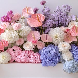 Decoração de flores para casamento, Caminho de mesa floral, Flores para corredor de casamento, Centro de mesa de casamento, Decoração de mesa principal, Decoração de cerimônia de aniversário