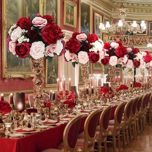 Large Flower Ball,Wedding Centrepiece,Artificial Flower Centrepiece,Wedding Desktop Arrangement Decor,Peony Rose Wedding Flower Decor