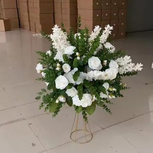 Artificial Flower Ball Greenery White Flower Ball Wedding Arrangement Table Centerpiece Table Flower Ball Wedding Flower Wedding Reception