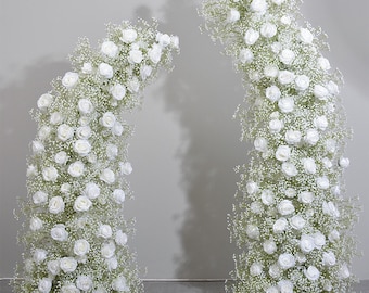Baby Breath Archway Flower Wedding Flower Artificial Silk Flowers Row Wedding Flower Arrangement Arch Flower Outdoor Party Event Decor