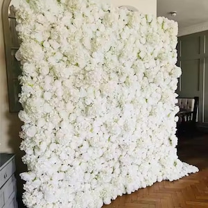 Witte roos bloem muur achtergrond Witte hortensia bruiloft decor kunstbloem muur bruiloft achtergrond bruiloft arrangement elk paneel 40*60 CM