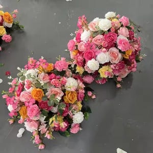 Hot Pink Rose Flower Ball Table Centerpiece Wedding Aisle Flower Ball Wedding Arrangement Artificial Floral Ball Bridal Bouquet Home Party