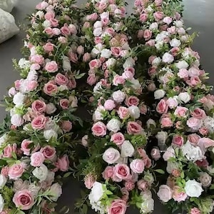 Rosenblumengirlande,Tischblumenläufer,Hochzeitsblumenläufer,Tischdekoration,Hochzeitsgesteck, Hochzeitsdekoration