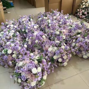 Palla di fiori di ortensia viola, palla di fiori di rosa, centrotavola di fiori artificiali, decorazione per feste di matrimonio