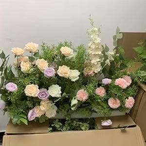 Sweetheart Table Floral,Wedding Floor Flower,Wedding Grounded Flower Arrangements,Wedding Aisle Flower,Artificial Flower Runner