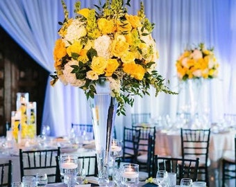 Yellow Rose Flower Ball Wedding Flower Arrangement Table Centerpiece Artificial Greenery Flower Ball Wedding Banquet