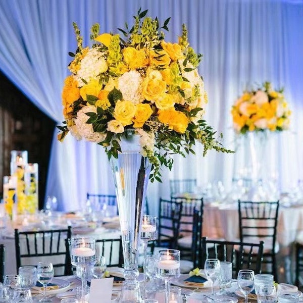 Yellow Rose Flower Ball Wedding Flower Arrangement Table Centerpiece Artificial Greenery Flower Ball Wedding Banquet