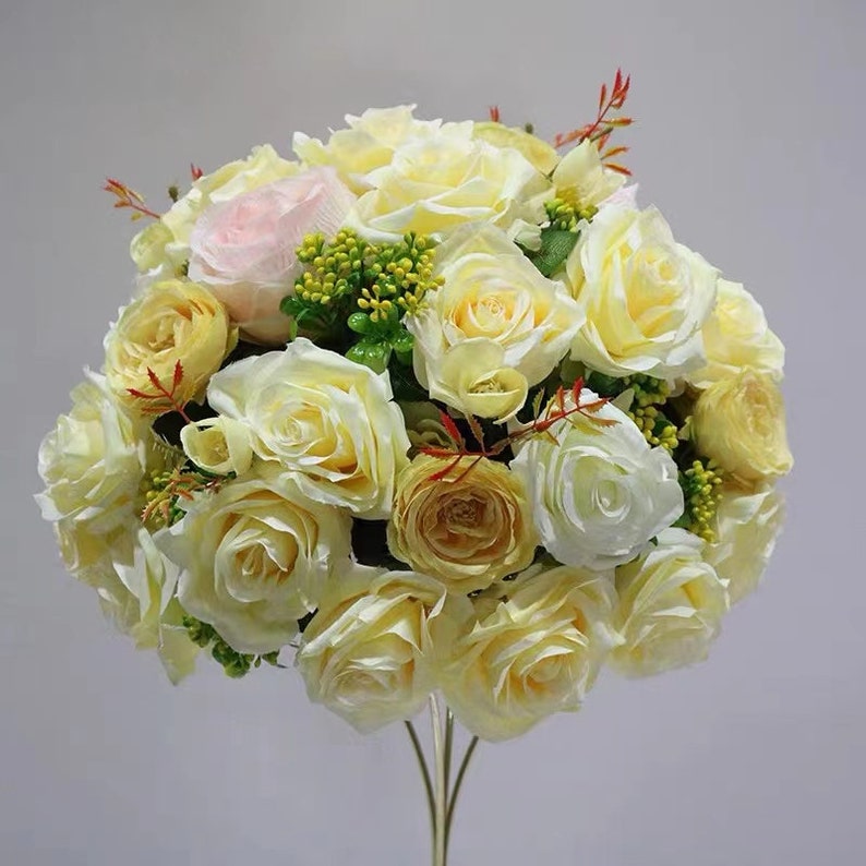 Green Rose Flower Ball Flower Arrangement Table Centerpiece Etsy