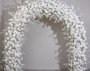 White Rose Flower Arch Flower Garland Flower Wedding Backdrop Flower Archway Wedding Flower Arrangement Arch Flower Party Decor