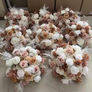 Artificial White Rose Flower Ball Table Centerpiece Table Flower Ball Wedding Event Party Flower Ball Custom