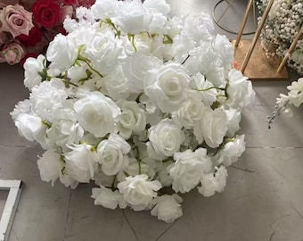 Weiße Rose Blumenball, Tischdekoration, künstliche Blumenball, Tischblumenball, Hochzeitsgangblumenball, Hochzeitsfeier