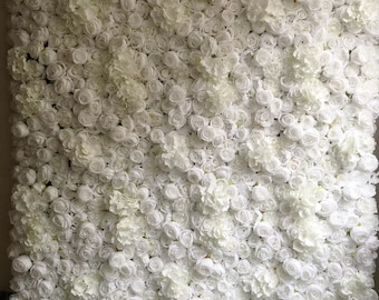 White Rose Flower Wall Backdrop For White Wedding Decor Artificial Flower Wall Wedding Arrangement Decor Each Panel 40*60CM