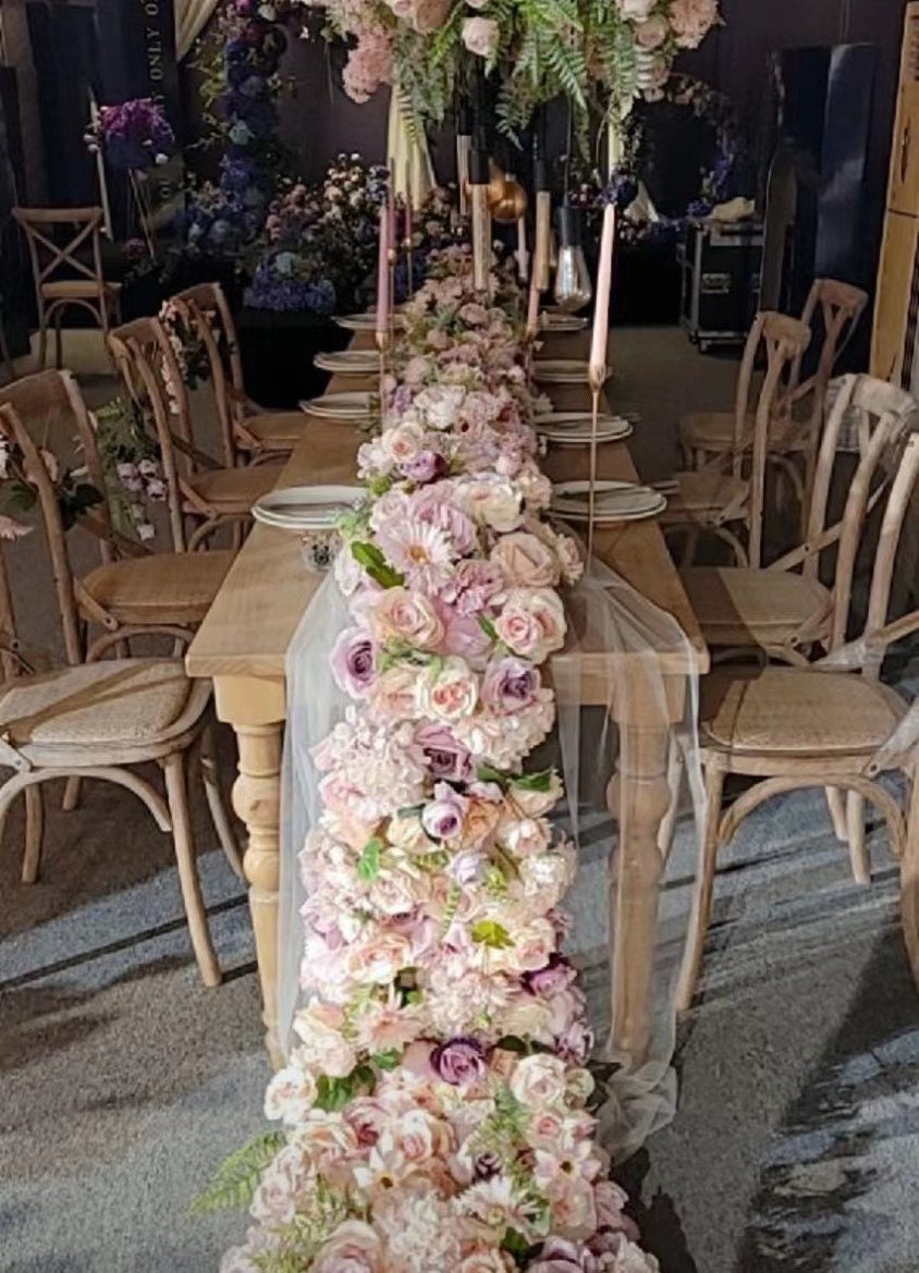 6 FT. Baby's Breath Garland White Floral Table Runner Rehearsal