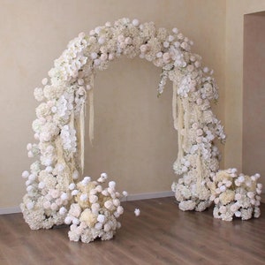 White Wedding Arch Flower,Table Flower Runner,Flower Garland,Wedding Centerpiece Table Runner,Flower Row Table Runner,Wedding Arch Decor