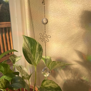 Prism Sun Catcher, Gold Crystal Prism, Car Decor, Car Sun Catcher, Oil Diffuser for Car, Car Accessories, Rear Mirror Car Charm
