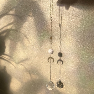 Prism Sun Catcher, Gold Crystal Prism, Car Decor, Car Sun Catcher, Oil Diffuser for Car, Car Accessories, Rear Mirror Car Charm