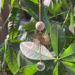 Prism Sun Catcher, Gold Crystal Prism, Car Decor, Car Sun Catcher, Oil Diffuser for Car, Car Accessories, Rear Mirror Car Charm