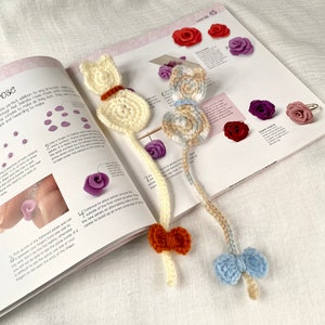 Crochet Cat Bookmark, Cute Cat Yarn Bookmark, Gift for Reader, Bookclub Gift, Bookworm Gift, Book Lover Gift for Women, Valentine Gift
