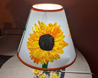 Sunflower Linen Drum Lamp Shade Large Orange Lampshade