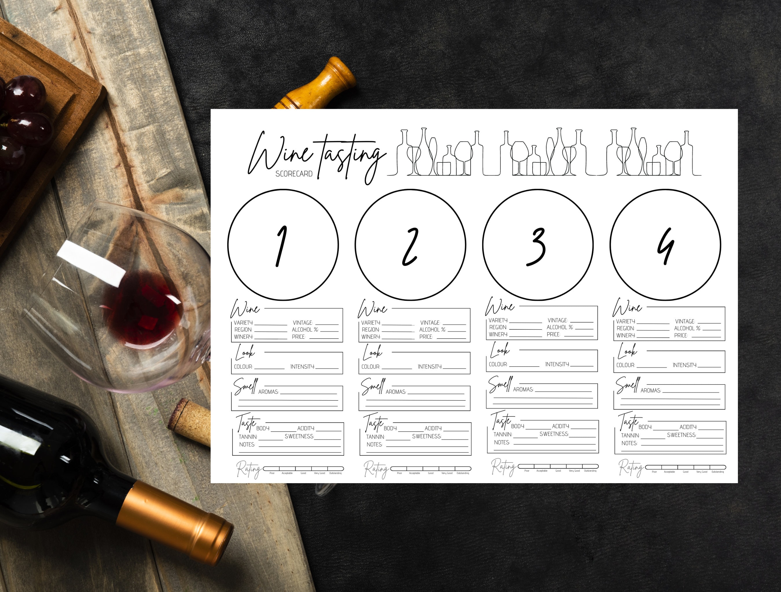 Wine Tasting Scorecard, At-home Wine Tasting, Wine Tasting, Wine ...