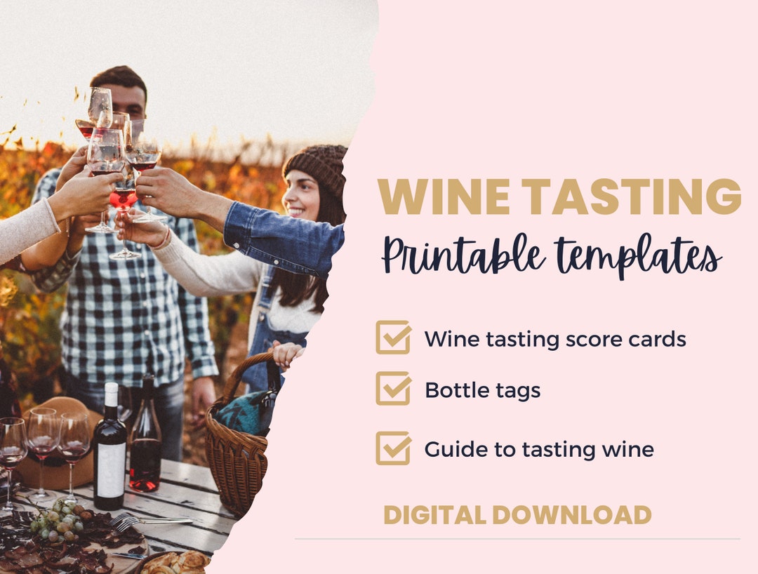 At Home Wine Tasting Printable Kit Wine Tasting Score Cards Etsy