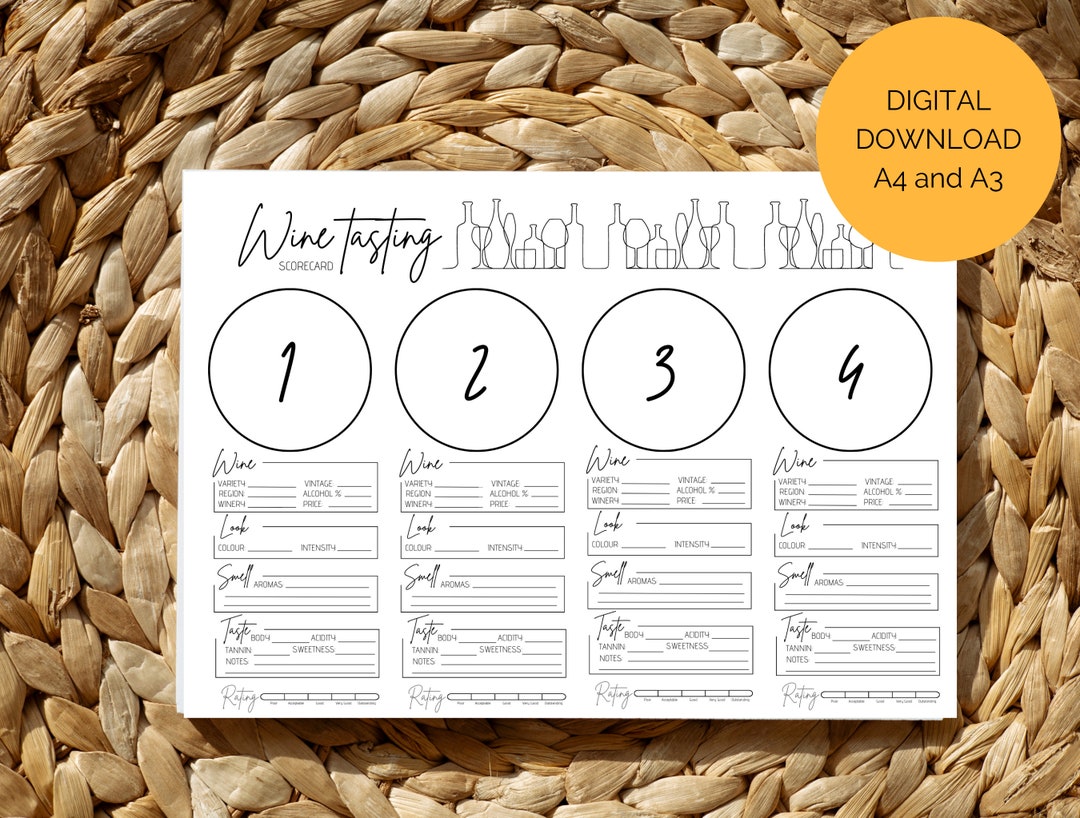 Wine Tasting Scorecard, At-home Wine Tasting, Wine Tasting, Wine ...