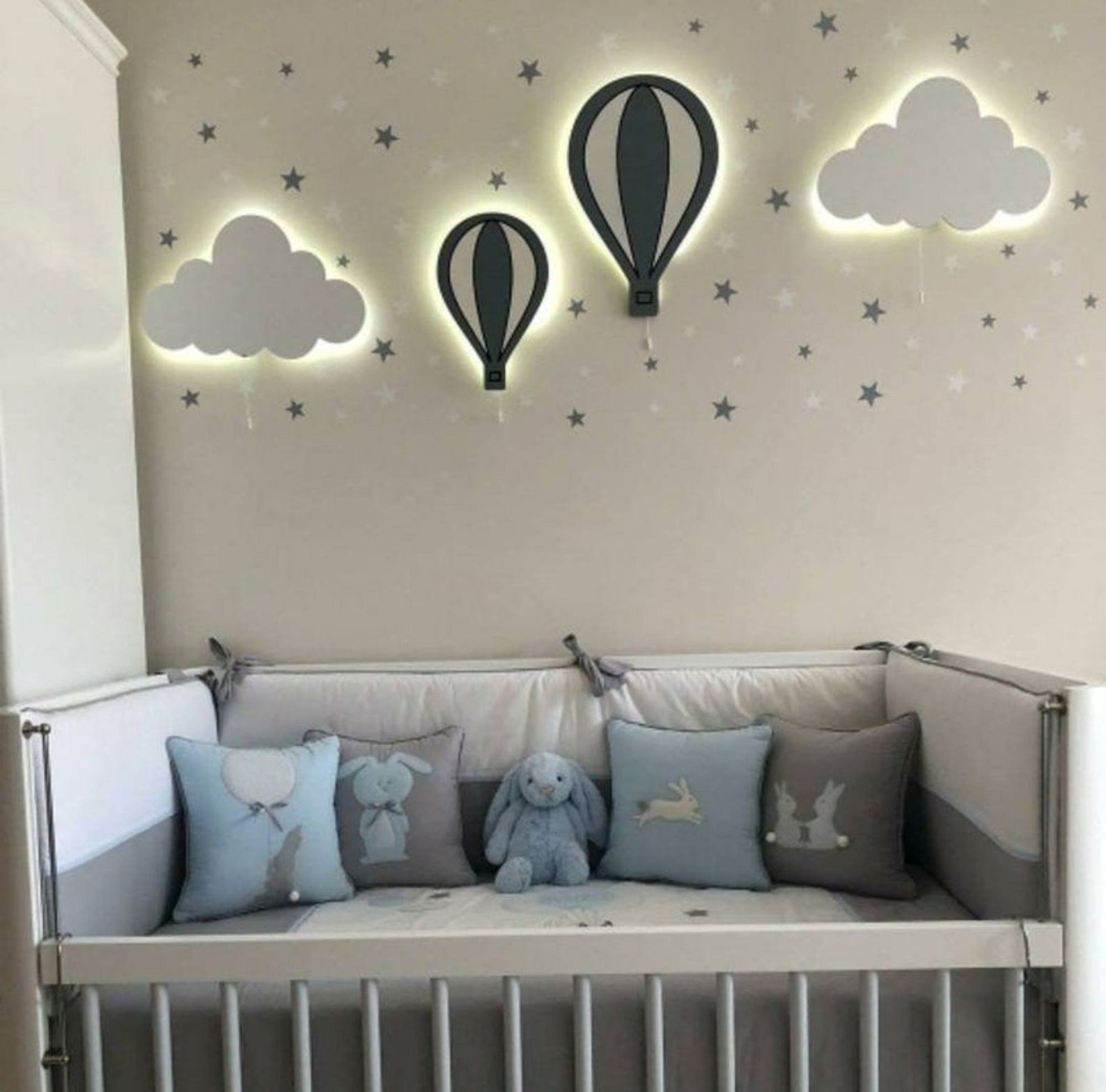 Set of 2 CLOUD WALL LIGHTS Nursery Lighting Baby Room Etsy
