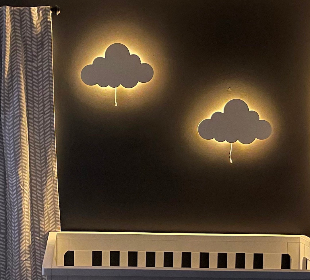 Set of 2 CLOUD WALL LIGHTS Nursery Lighting Baby Room Night Light Kids